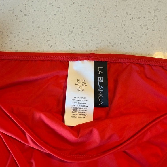 La Blanca Goddess Solid Cherry Red Hipster UPF 50 Swim Bottom Separate NEW - Picture 8 of 11